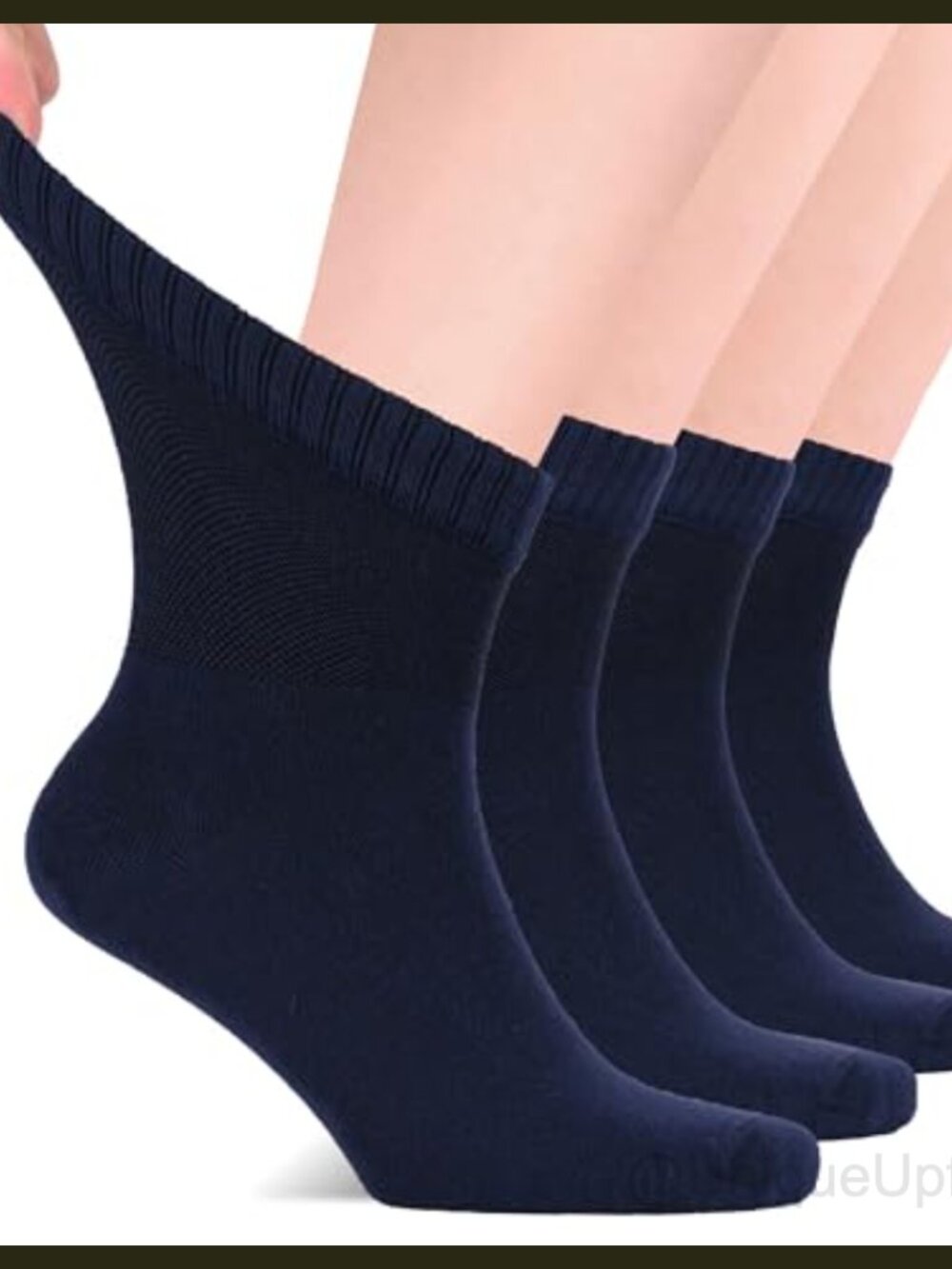 Diabetic Ankle Socks for Men Loose Wide Rayon Seamless Toe 4 Pairs